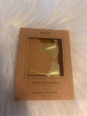 nōta Gold Ginkgo Metal Bookmarks - Set of 2